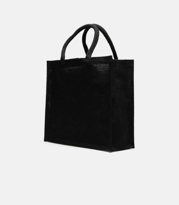 Black Jute Tote Bag - Image 2